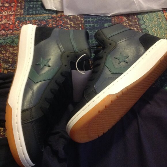 Converse Men's Pro Blaze Black & Blue Leather & Suede Mid Sneakers -11.5 - NIB - Picture 1 of 11